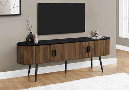 Monarch Specialties - Tv Stand, 72 Inch, Center, Storage Cabinet, Walnut Laminate, Black Laminate, Contemporary, Mid Century - I-2798 veiw 9
