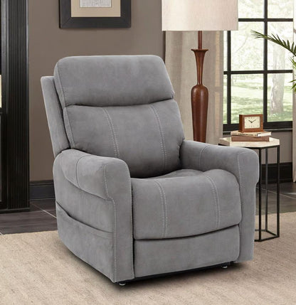 BarcaLounger - Lloyd Power Lift Recliner w/Power Head Rest, Power Lumbar & 3 Zone Heat - Stonewash Dove - 23PHLH1444214593 veiw 3