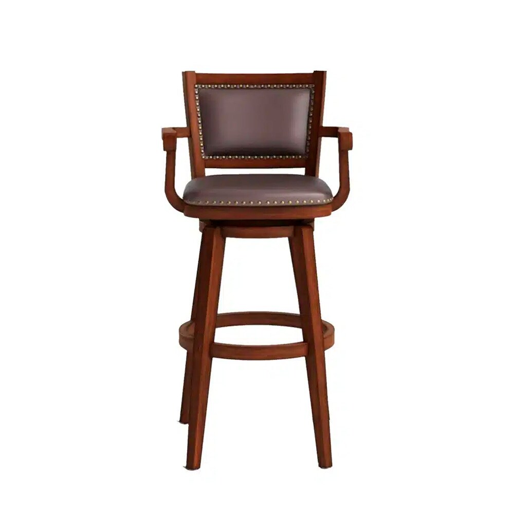 Boraam - Broadmoor Extra Tall Swivel Bar Stool With Arms - Cappuccino - 51834 veiw 3
