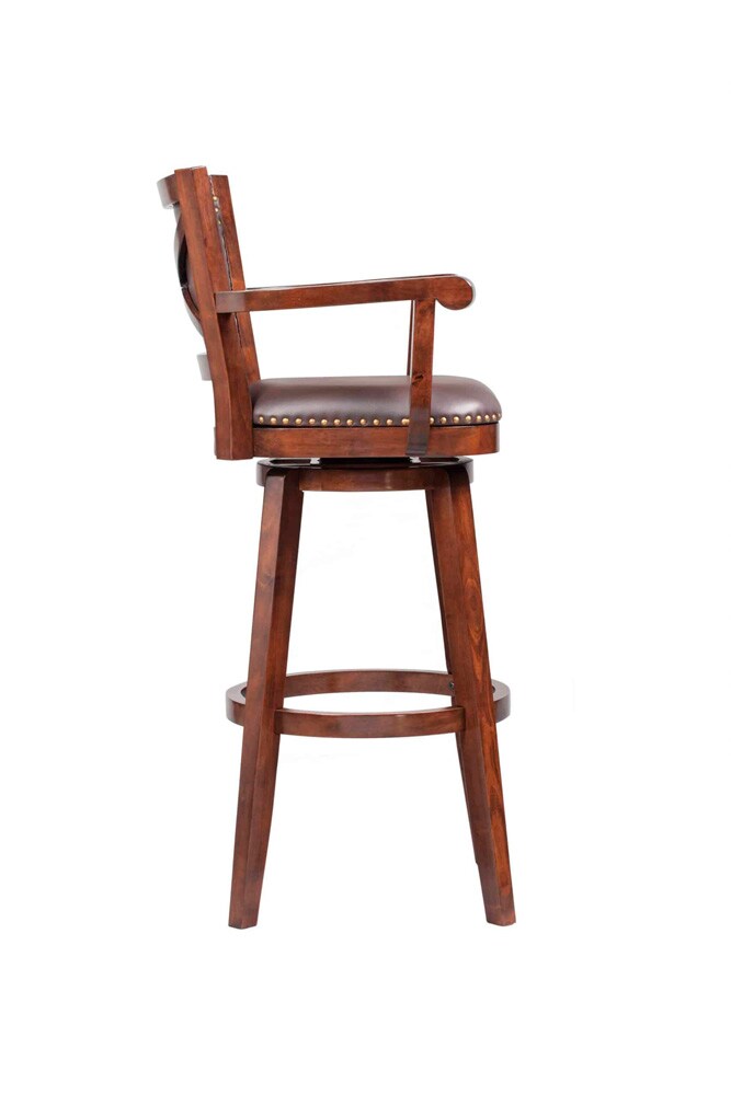 Boraam - Broadmoor Extra Tall Swivel Bar Stool With Arms - Cappuccino - 51834 veiw 4