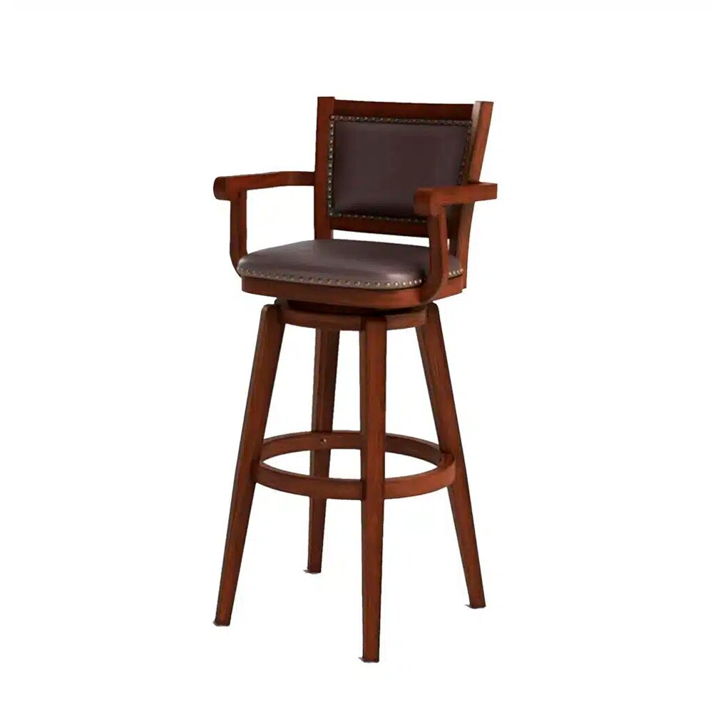 Boraam - Broadmoor Extra Tall Swivel Bar Stool With Arms - Cappuccino - 51834 veiw 6