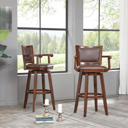 Boraam - Broadmoor Extra Tall Swivel Bar Stool With Arms - Cappuccino - 51834 veiw 7