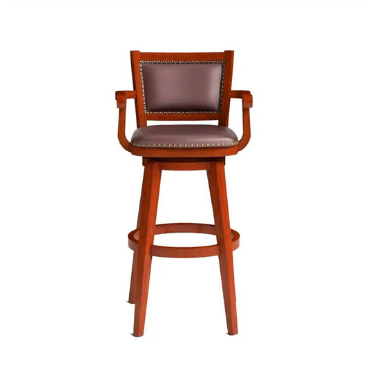 Boraam - Broadmoor Extra Tall Swivel Bar Stool with Arms - Cherry - 51934 veiw 2