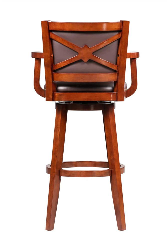 Boraam - Broadmoor Extra Tall Swivel Bar Stool with Arms - Cherry - 51934 veiw 5