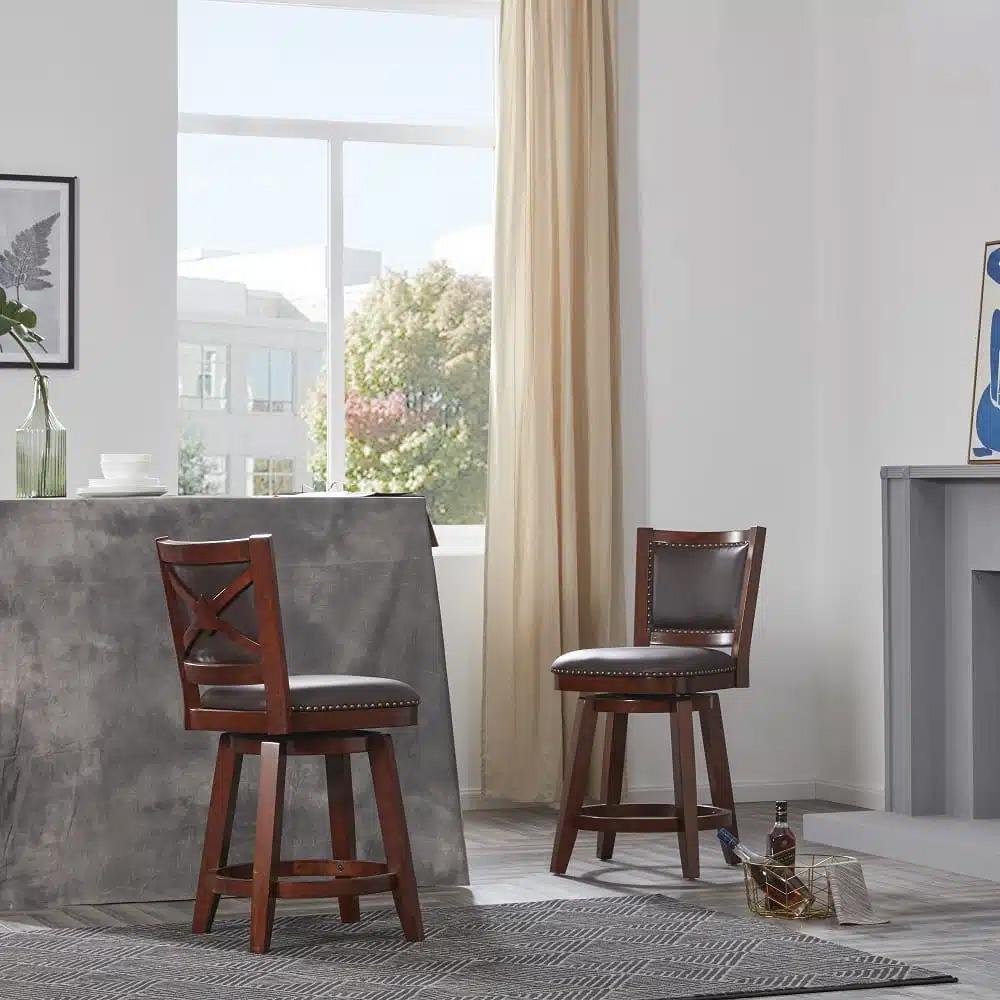 Boraam - Broadmoor Swivel Counter Stool - Cappuccino - 51824 veiw 2