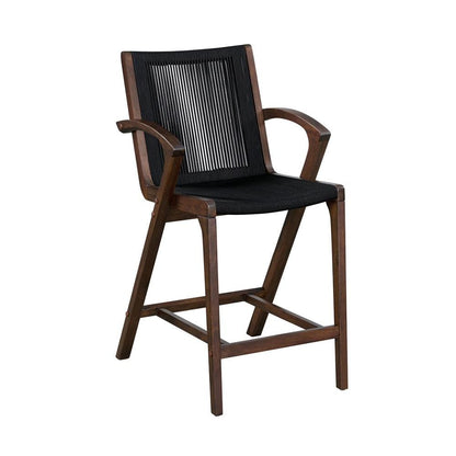 Boraam - Luca Black Rope Bar Stool - Cappuccino Finish - 80129 veiw 1