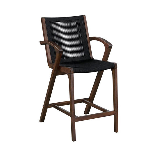 Boraam - Luca Black Rope Bar Stool - Cappuccino Finish - 80129 veiw 1