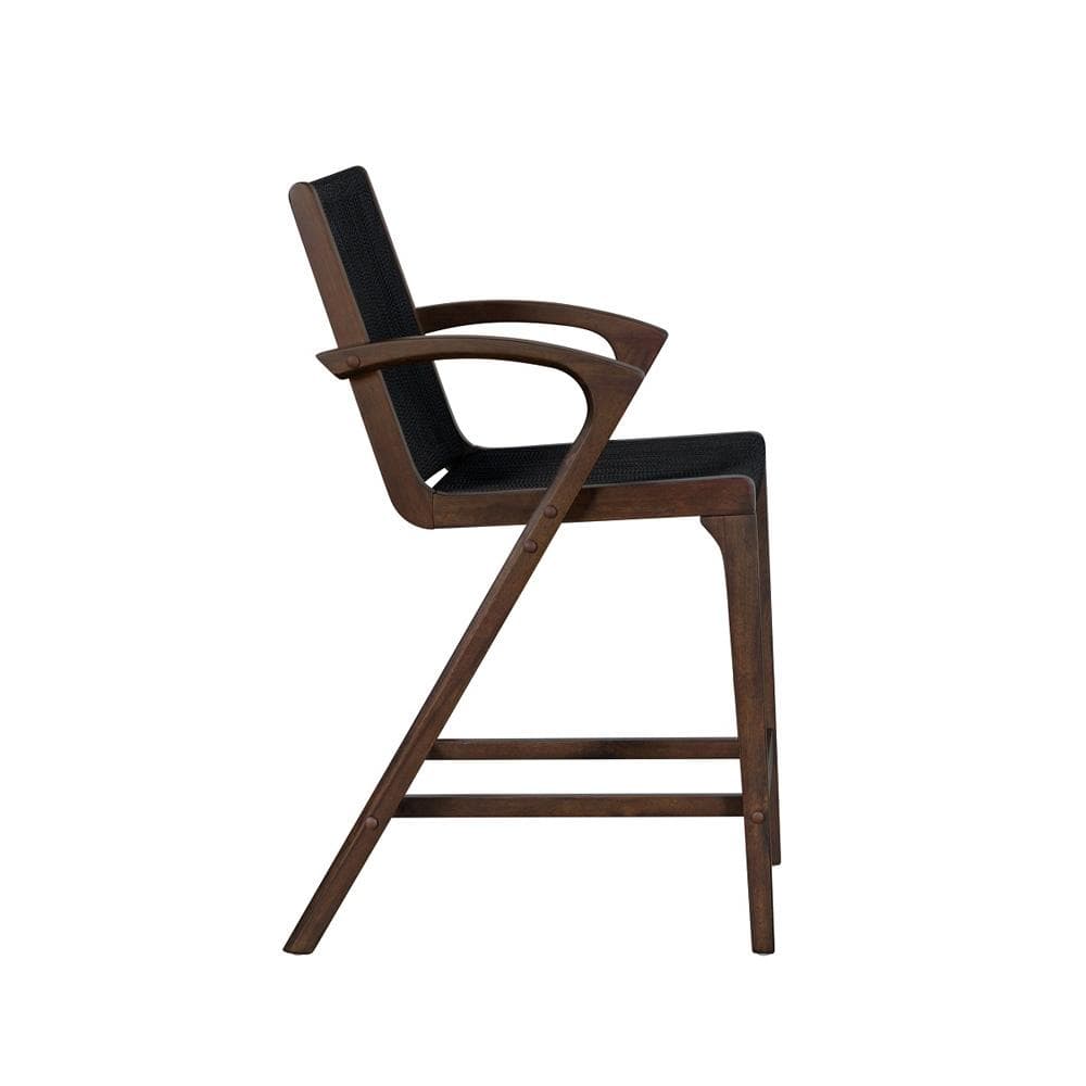 Boraam - Luca Black Rope Bar Stool - Cappuccino Finish - 80129 veiw 3