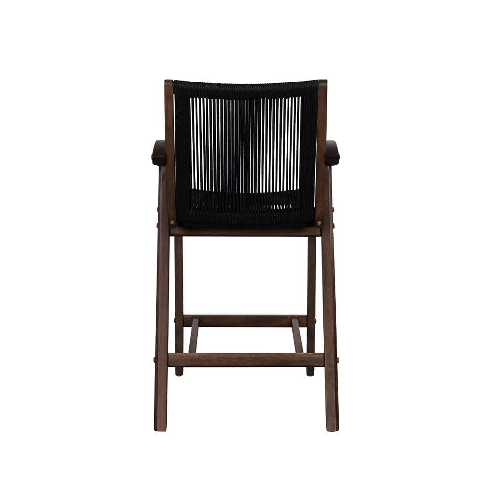 Boraam - Luca Black Rope Bar Stool - Cappuccino Finish - 80129 veiw 4