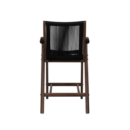Boraam - Luca Black Rope Bar Stool - Cappuccino Finish - 80129 veiw 4