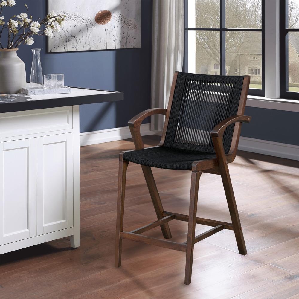 Boraam - Luca Black Rope Bar Stool - Cappuccino Finish - 80129 veiw 7