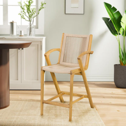 Boraam - Luca Tan Rope Bar Stool - Honeycomb Finish - 80329 veiw 9