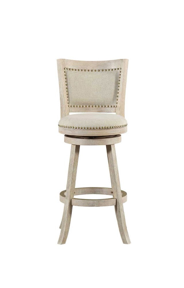Boraam - Melrose Swivel Bar Stool - Ivory Wire-Brush - 76229 veiw 2