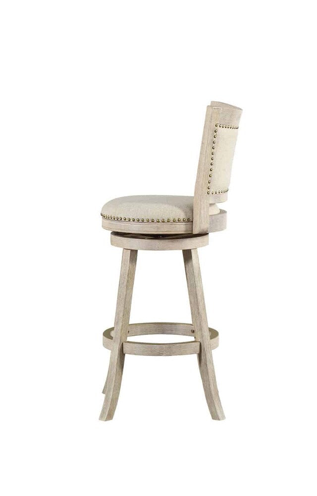 Boraam - Melrose Swivel Bar Stool - Ivory Wire-Brush - 76229 veiw 4
