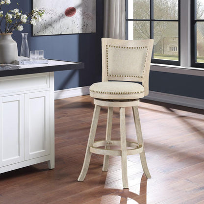 Boraam - Melrose Swivel Bar Stool - Ivory Wire-Brush - 76229 veiw 5