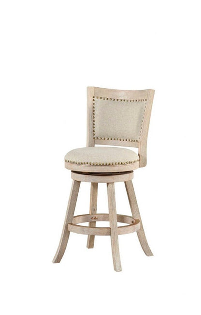Boraam - Melrose Swivel Counter Stool - Ivory Wire-Brush - 76224 veiw 1
