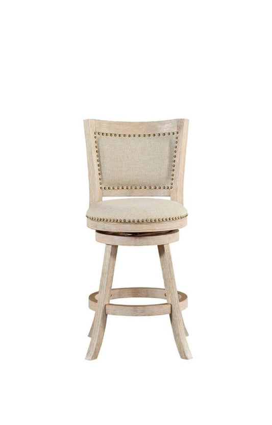 Boraam - Melrose Swivel Counter Stool - Ivory Wire-Brush - 76224 veiw 2