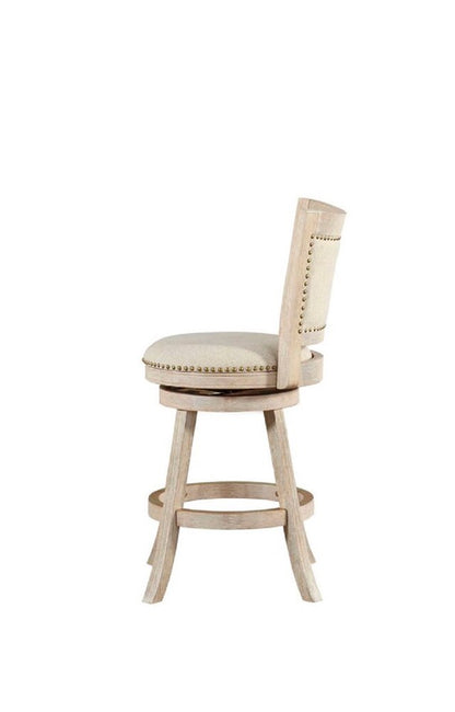 Boraam - Melrose Swivel Counter Stool - Ivory Wire-Brush - 76224 veiw 3