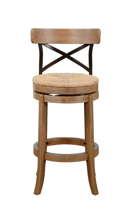 Boraam - Myrtle Swivel Bar Stool - Wheat Wire-Brush - 76929 veiw 2