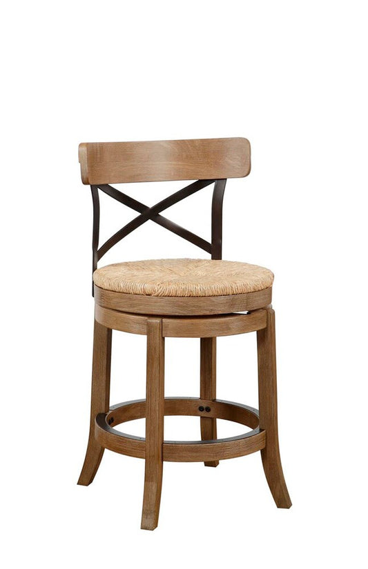 Boraam - Myrtle Swivel Counter Stool - Wheat Wire-Brush - 76924 veiw 1