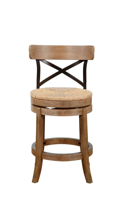 Boraam - Myrtle Swivel Counter Stool - Wheat Wire-Brush - 76924 veiw 2