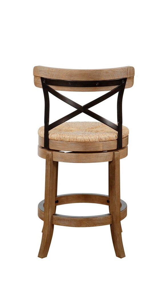 Boraam - Myrtle Swivel Counter Stool - Wheat Wire-Brush - 76924 veiw 3
