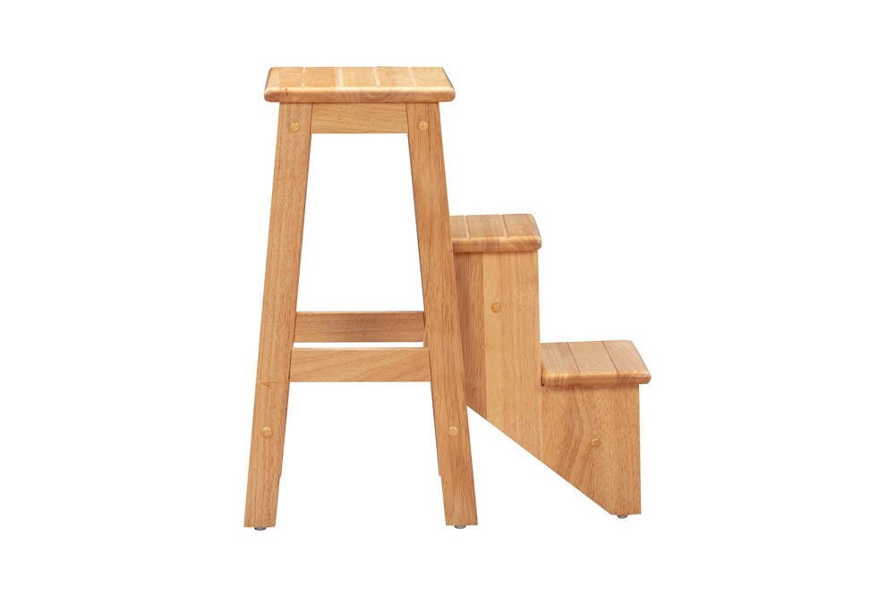 Boraam - Niko Folding 24in Step Stool - Natural - 36124 veiw 3