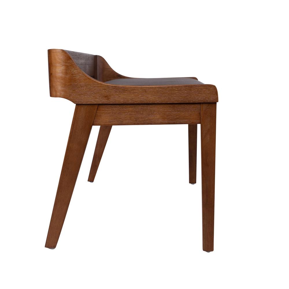 Boraam - Rasmus Brown Faux Leather Wood Dining Bench - Chestnut Wire-Brush Finish - 77315 veiw 3