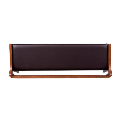 Boraam - Rasmus Brown Faux Leather Wood Dining Bench - Chestnut Wire-Brush Finish - 77315 veiw 8