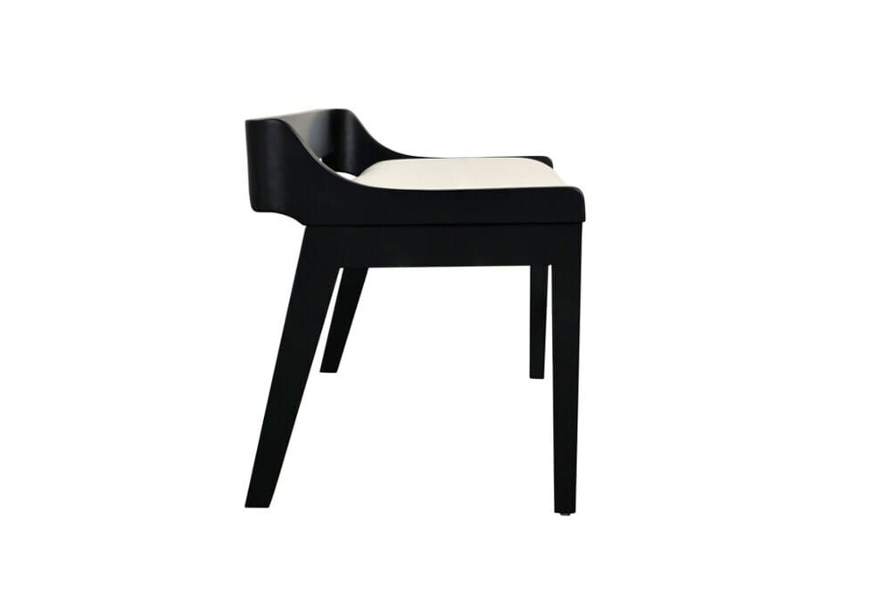 Boraam - Rasmus Cream Faux Leather Wood Dining Bench - Black Finish - 77818 veiw 3
