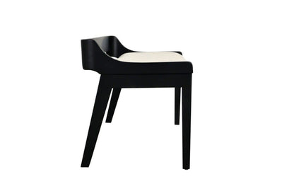 Boraam - Rasmus Cream Faux Leather Wood Dining Bench - Black Finish - 77818 veiw 3