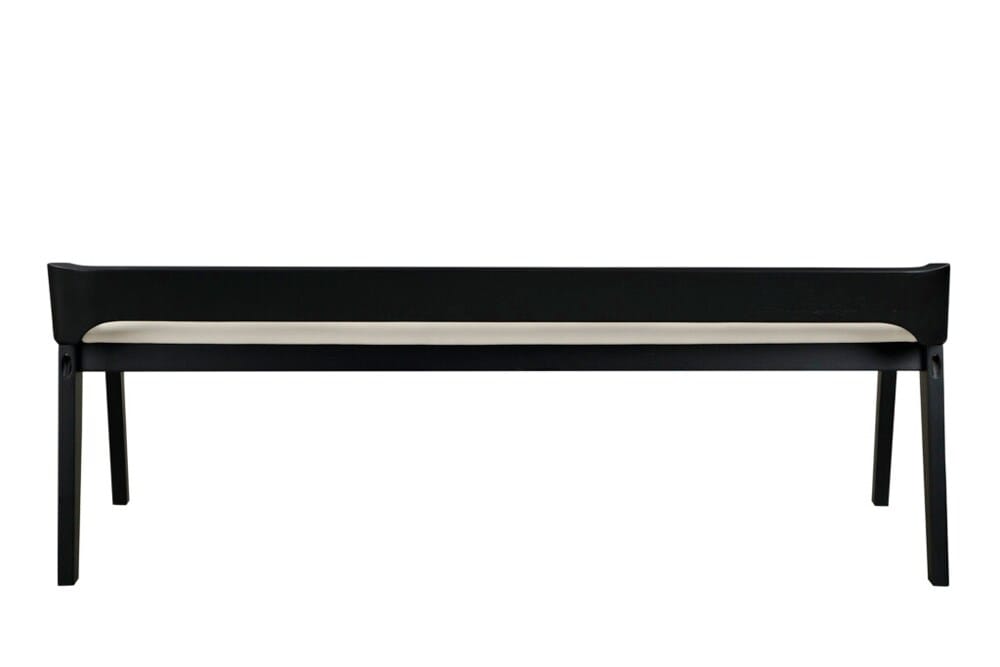 Boraam - Rasmus Cream Faux Leather Wood Dining Bench - Black Finish - 77818 veiw 4