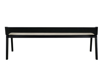 Boraam - Rasmus Cream Faux Leather Wood Dining Bench - Black Finish - 77818 veiw 4