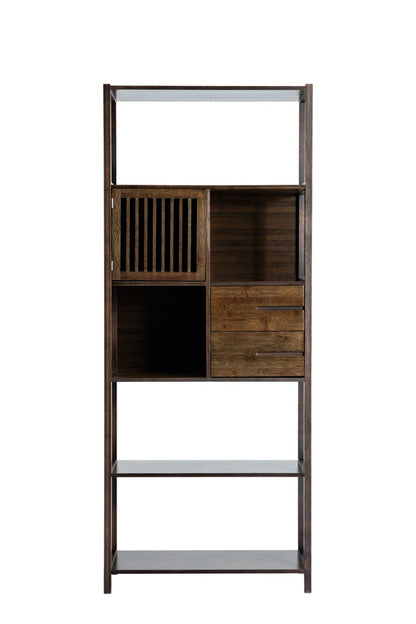 Boraam - Selma Bamboo Bookcase - Left Facing Spindle Cabinet, Cappuccino - 50656_BOR veiw 4