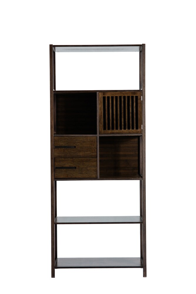 Boraam - Selma Bamboo Bookcase - Right Facing Spindle Cabinet, Cappuccino - 50657_BOR veiw 4