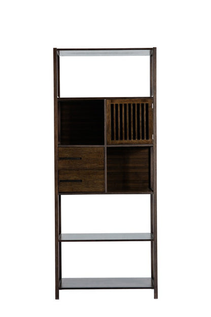 Boraam - Selma Bamboo Bookcase - Right Facing Spindle Cabinet, Cappuccino - 50657_BOR veiw 4