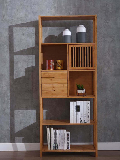 Boraam - Selma Bamboo Bookcase - Right Facing Spindle Cabinet, Natural - 50655_BOR veiw 1