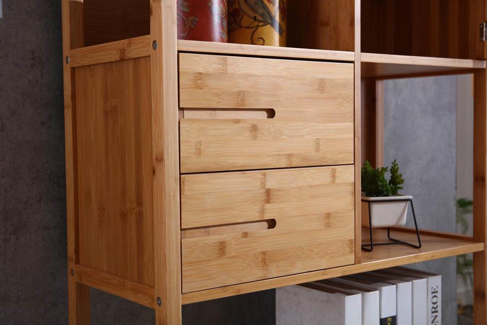Boraam - Selma Bamboo Bookcase - Right Facing Spindle Cabinet, Natural - 50655_BOR veiw 3