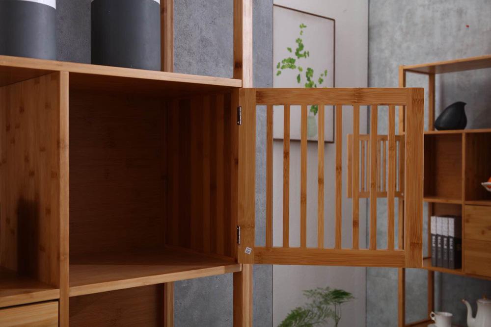 Boraam - Selma Bamboo Bookcase - Right Facing Spindle Cabinet, Natural - 50655_BOR veiw 4