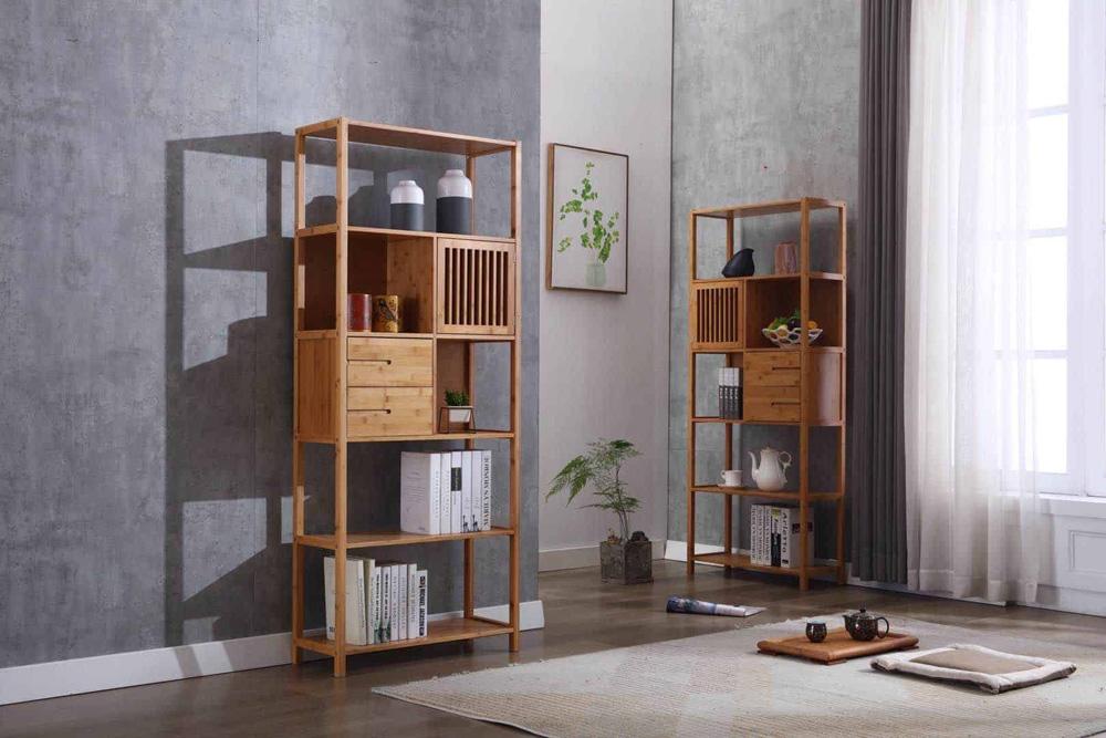 Boraam - Selma Bamboo Bookcase - Right Facing Spindle Cabinet, Natural - 50655_BOR veiw 5