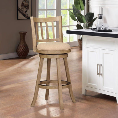 Boraam - Sheldon Swivel Bar Stool - Oatmeal - 76429 veiw 4