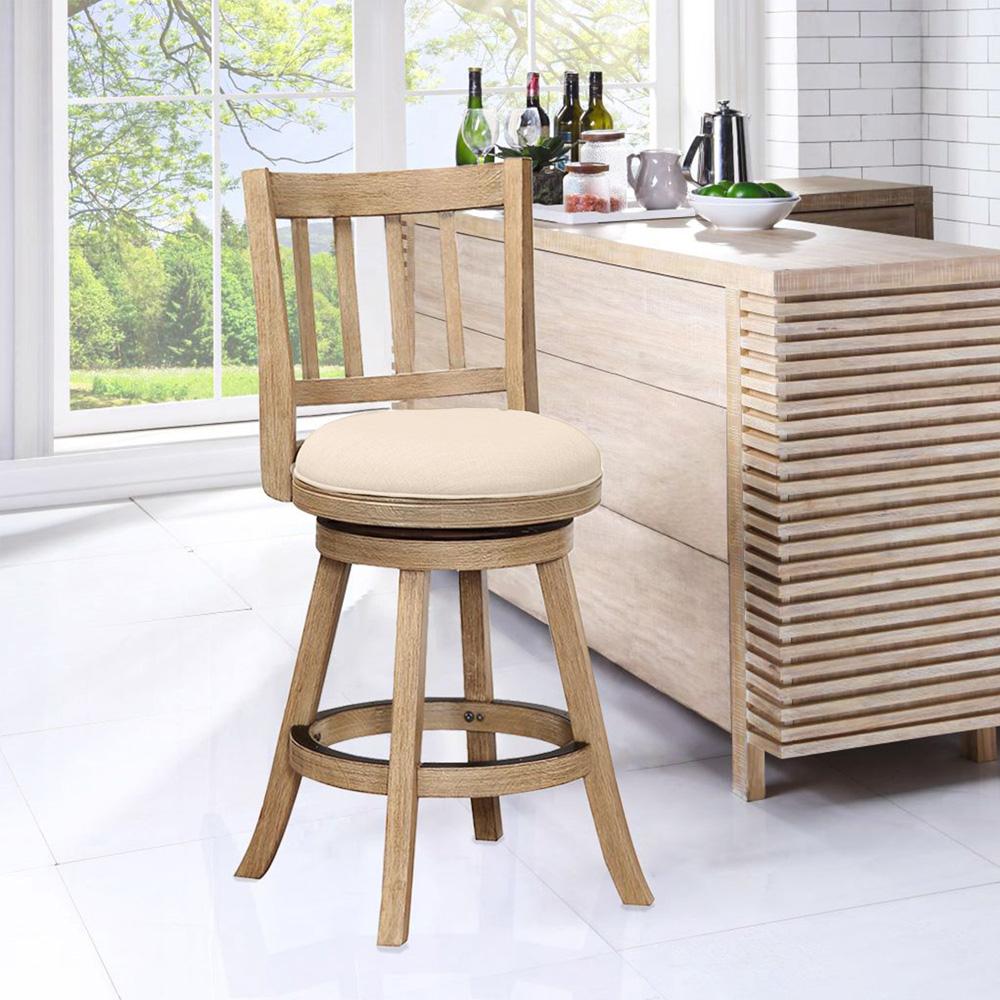 Boraam - Sheldon Swivel Counter Stool - Oatmeal - 76424 veiw 4
