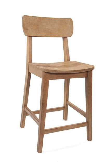 Boraam - Torino Wood Counter Stool - Barnwood Wire-Brush - 76724 veiw 1