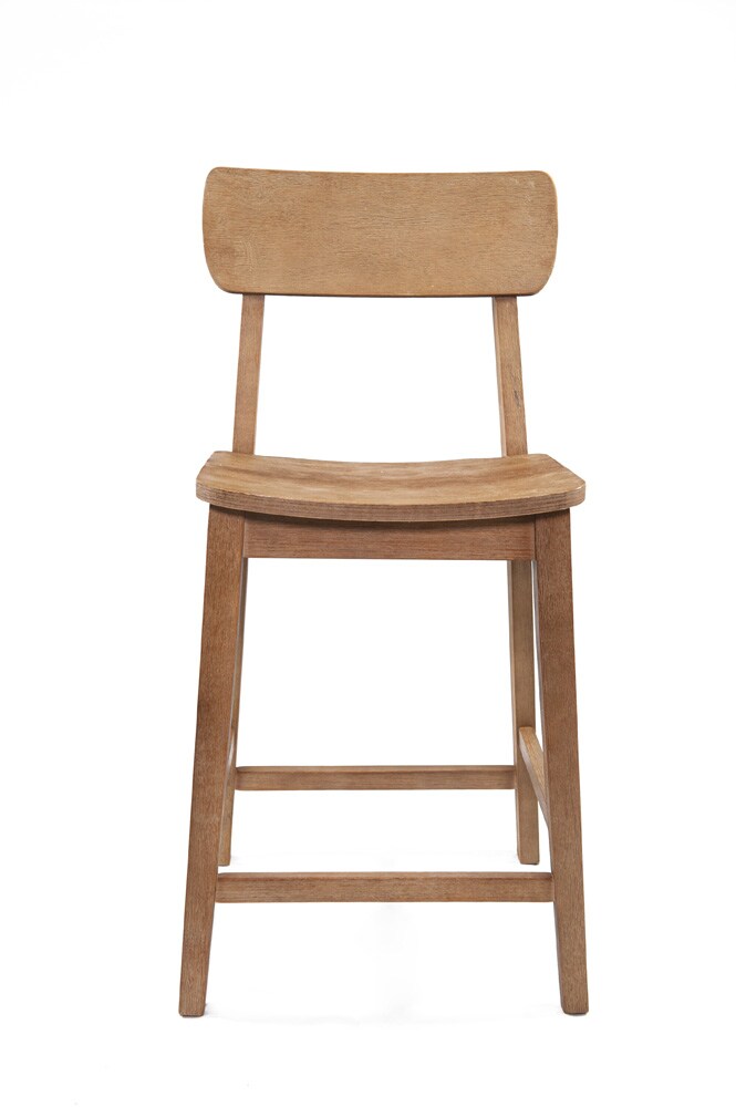 Boraam - Torino Wood Counter Stool - Barnwood Wire-Brush - 76724 veiw 2
