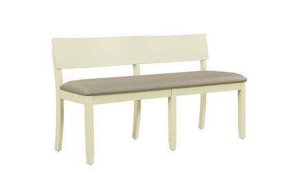 Boraam - Capella Beige Faux Leather Dining Height Bench - Buttermilk - 72018 veiw 1