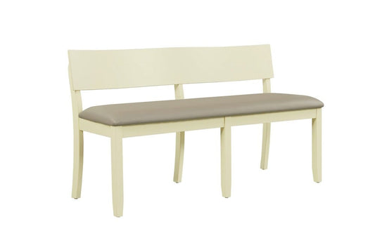 Boraam - Capella Beige Faux Leather Dining Height Bench - Buttermilk - 72018 veiw 1