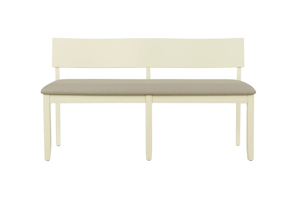 Boraam - Capella Beige Faux Leather Dining Height Bench - Buttermilk - 72018 veiw 2