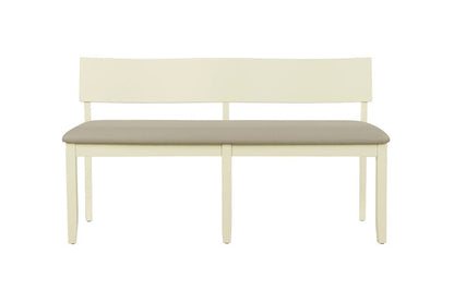 Boraam - Capella Beige Faux Leather Dining Height Bench - Buttermilk - 72018 veiw 2