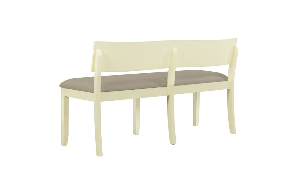 Boraam - Capella Beige Faux Leather Dining Height Bench - Buttermilk - 72018 veiw 3