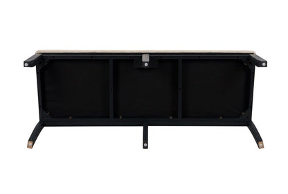 Boraam - Capella Cream Fabric Dining Height Bench - Matte Black Finish - 71018 veiw 6
